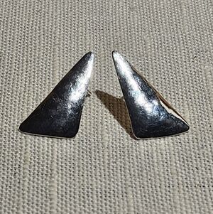 Jean Newlin Vintage Sterling Silver Triangle Earrings